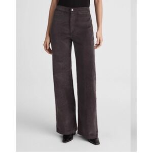 Madewell The Wide-Leg Pant in Corduroy Black‎ Coal 26P NWT